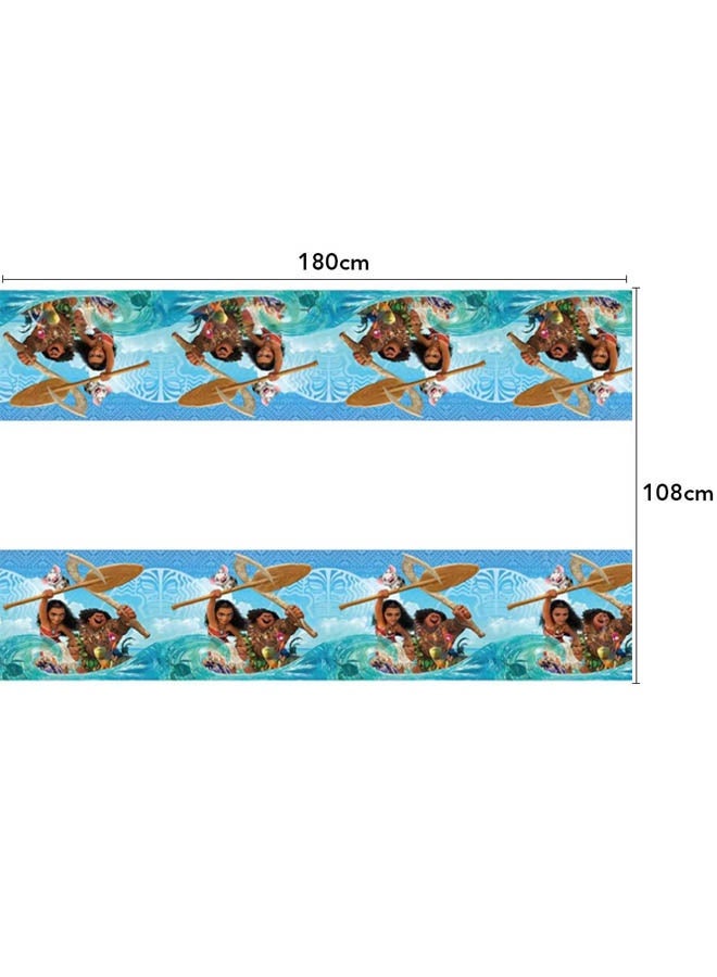 Moana 2 pieces of disposable waterproof birthday tablecloths, featuring an ocean adventure pattern, suitable for birthday party decoration. - Image 3