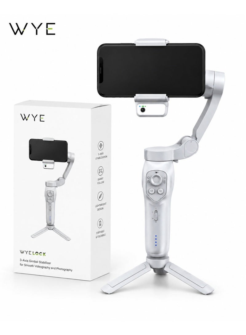 WYE Smartphone 3-Axis Gimbal Stabilizer | Magnetic Mount | AI Tracking | Anti-Shake Video Stabilizer | Portable Vlogging Tool | Compatible with Mobile Phones - Image 1