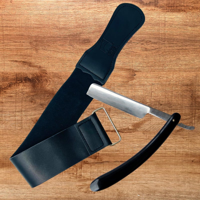 G.B.S Black Leather Razor Strop â€“ Handmade Grain Leather Strop with Strop Paste â€“ Professional Honing & Sharpening Strop for Straight Razors, Knives, Chisels & Tools - Image 4