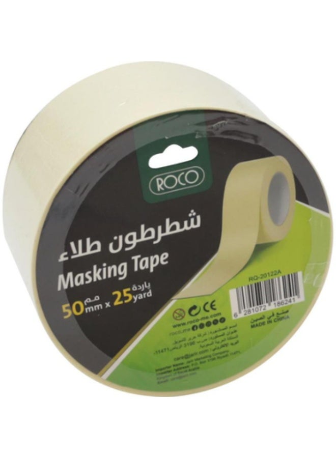 روكو شريط لاصق 50 مم × 25 ياردة، بيج - Image 1