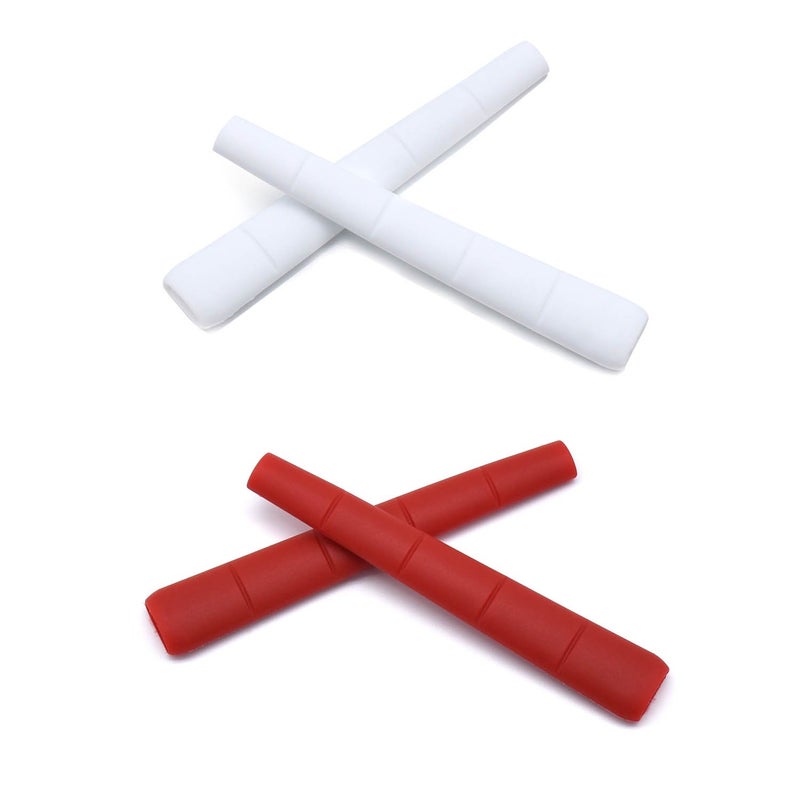 Generic HKUCO Red/White Replacement Silicone Leg Set For Oakley M Frame 2.0 Earsocks Rubber Kit - Image 1