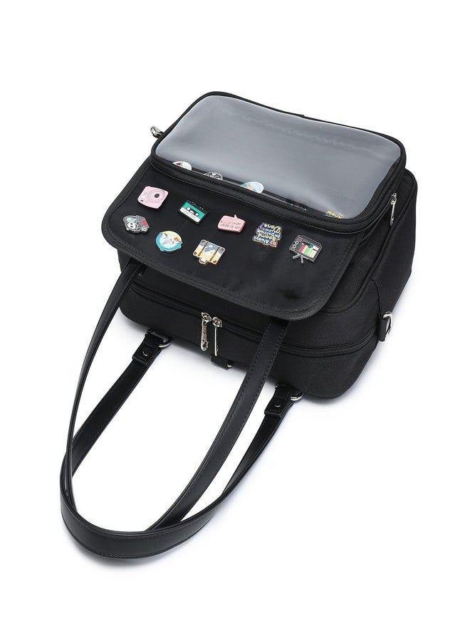 CHERRY SAUCE Oxford Ita Bag Crossbody Shoulder Bag Satchel Messenger Backpack Multi-Purpose Pins Display - Image 4