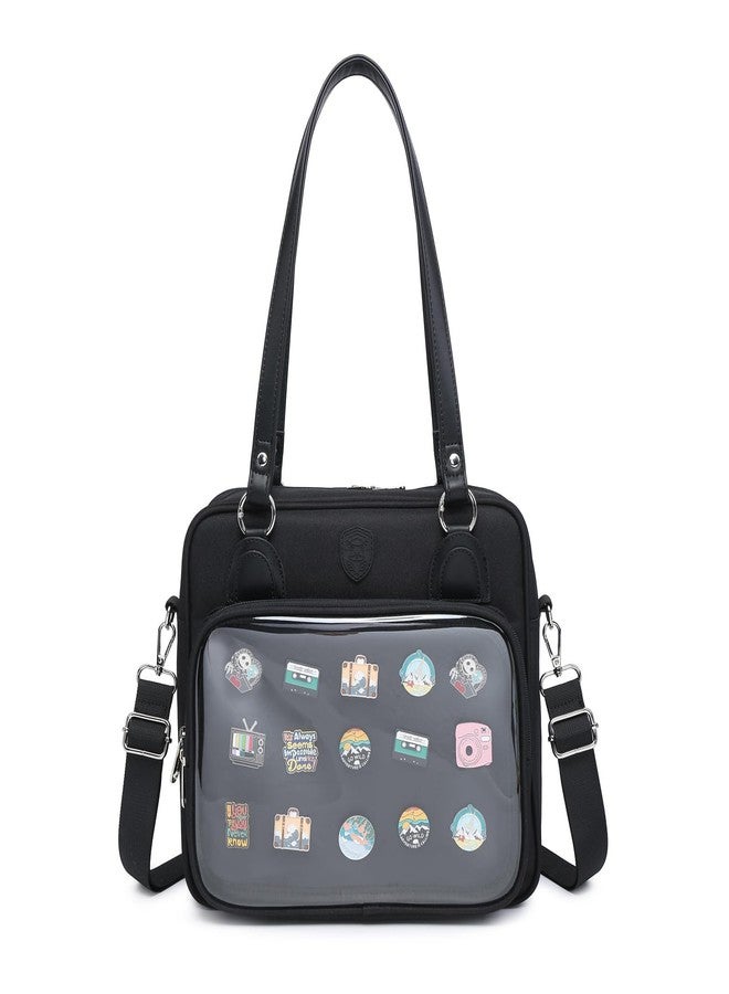 CHERRY SAUCE Oxford Ita Bag Crossbody Shoulder Bag Satchel Messenger Backpack Multi-Purpose Pins Display - Image 1