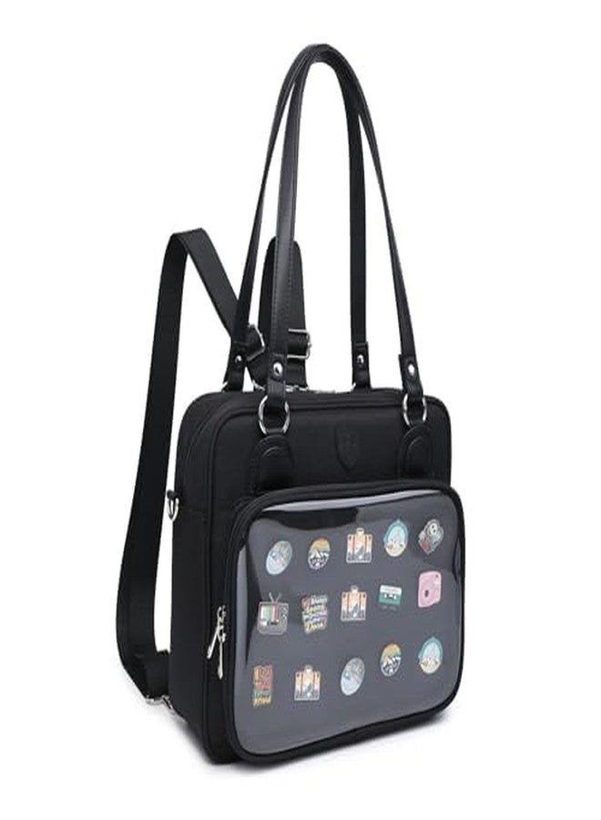 CHERRY SAUCE Oxford Ita Bag Crossbody Shoulder Bag Satchel Messenger Backpack Multi-Purpose Pins Display - Image 2