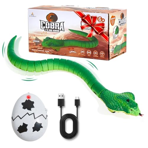 AMCHSURI Remote Control Snakes Realistic Prank Rc Snake Cobra Rechargeable Smart Sensing Cat Toy with Infrared Controller Reptile Toys Gag Gifts or Christmas for Boys Girls Ages 6 - Image 1