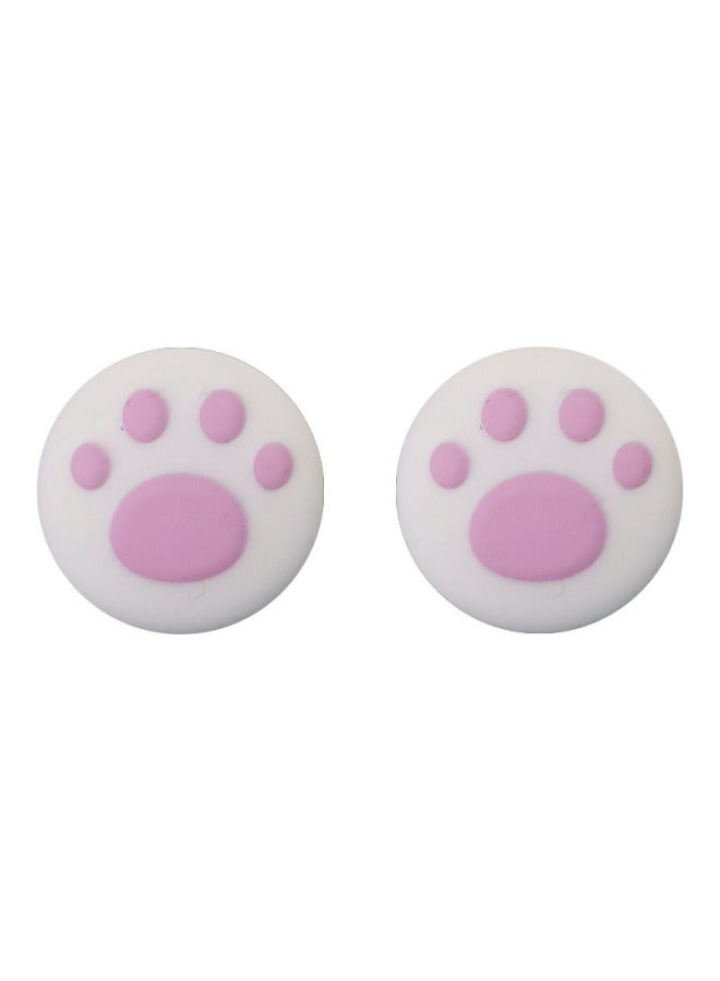 AMOGMO Cat Claw Multi-color Rocker Cap For Nintendo Switch Handle Silicone Non-slip Game Rocker Protection-Product Color:White Background Powder Cat Claws 1000 Pieces - Image 1