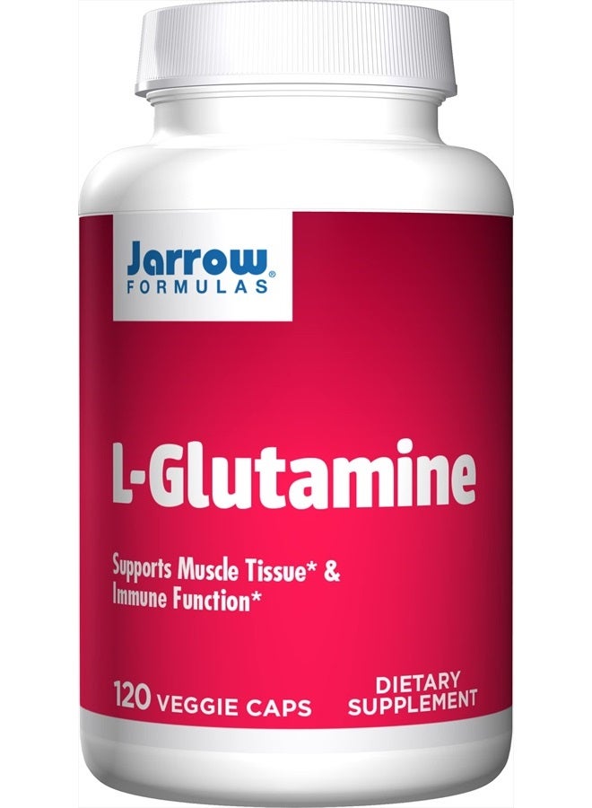 jarrow formulas L-Glutamine - 120 Veggie Caps - Supports Muscle Tissue & Immune Function - 100% L-Glutamine - 120 Servings - Image 1