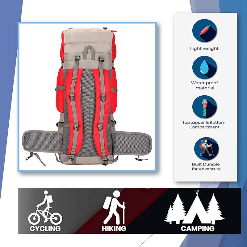 Hyper Adam 65 LTR Rucksack For Trekking & Travel Backpack for Outdoor Sport Hiking Trekking Bag Camping Rucksack - Image 5