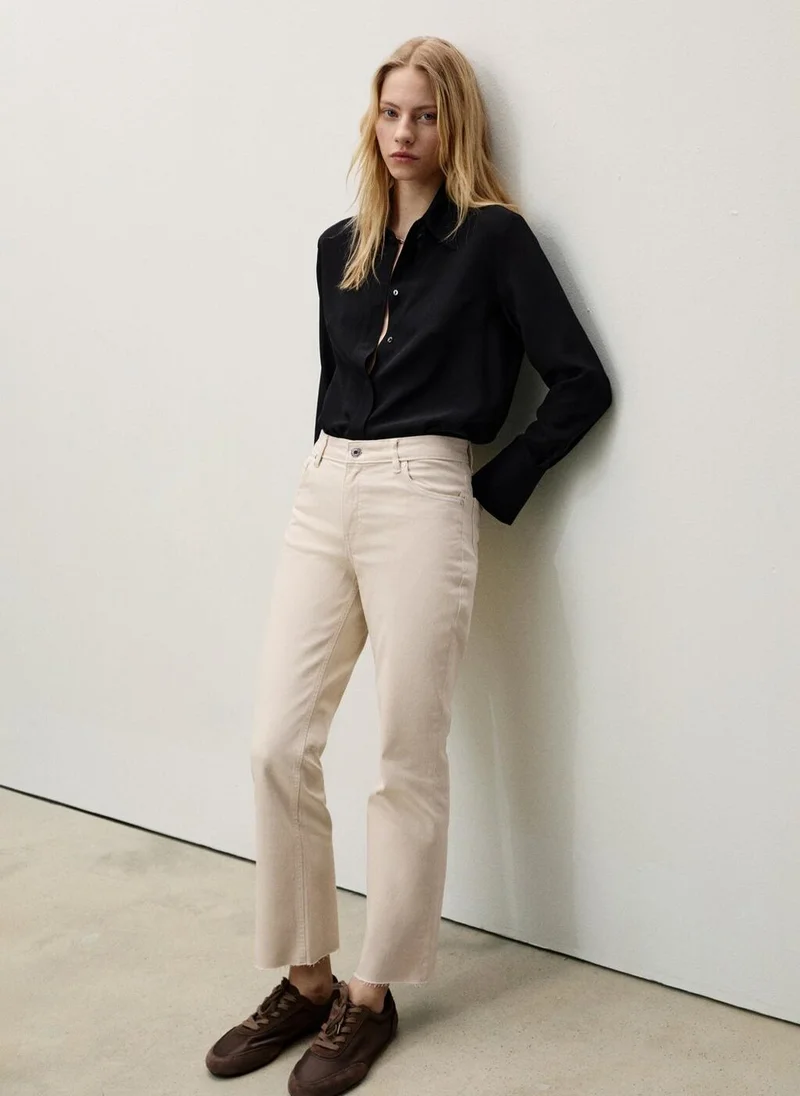 MANGO Sienna Flared Cropped Jeans