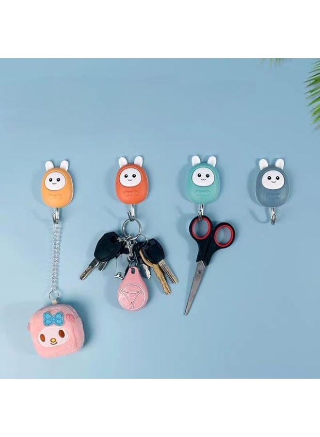 2-piece adhesive cat-shaped hook set for hanging keys - Image 1