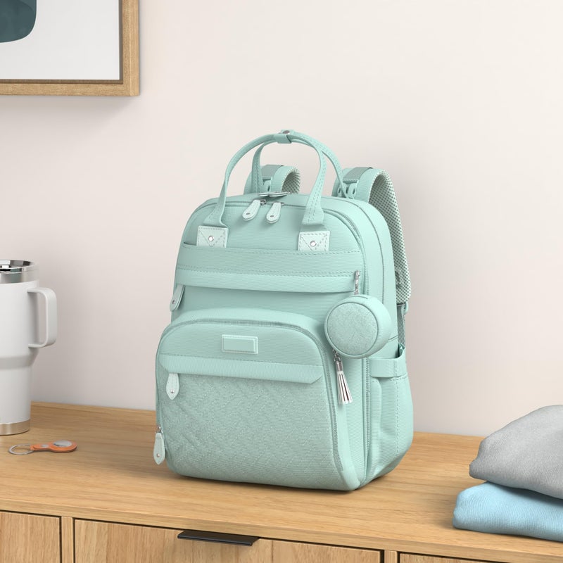 BabbleRoo Diaper Bag Backpack - Baby Essentials Travel Bag - Multi Function Water Resistant Diaper Bag, Travel Essentials Baby Bag with Changing Pad, Stroller Straps & Pacifier Case â€“ Sage Green - Image 2