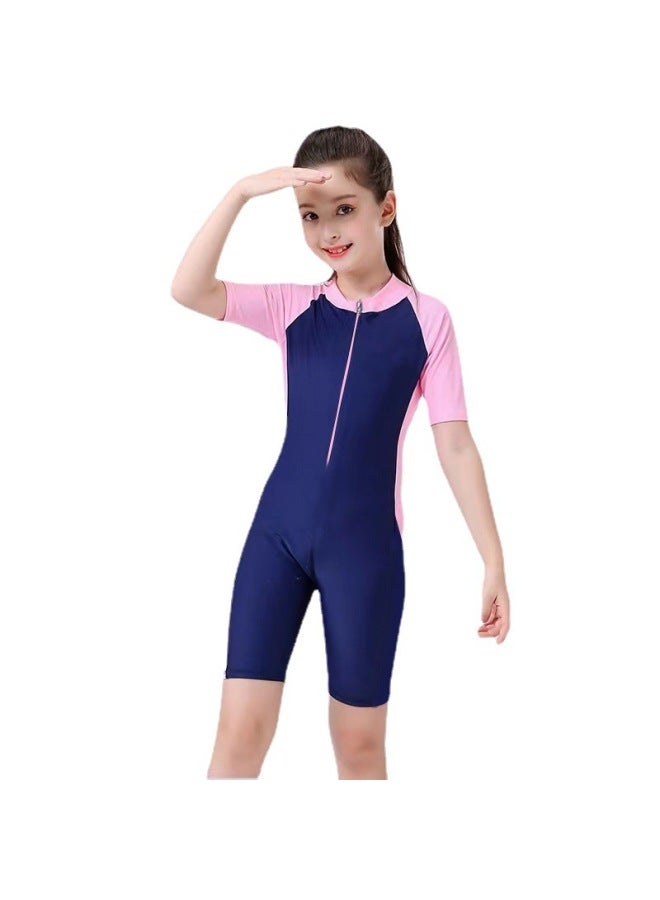 Loquat 4-16 Years Old Children's Swimsuit Boys And Girls One-piece Training Suit Swimsuit For Children And Young Girls Wholesale-Color:Customizable LOGO- - Image 5