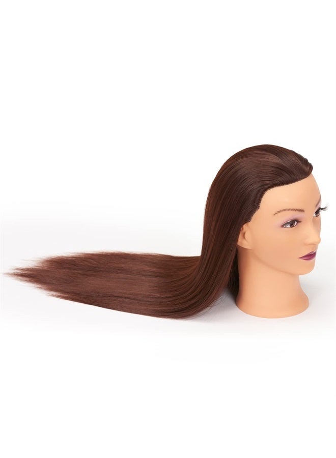 HAIRGINKGO Mannequin Head 26"-28" Synthetic Fiber Training Head Braiding Head Hair Styling Manikin Cosmetology Doll Head Hairdresser Training Model for Cutting Braiding Practice with Clamp 92022LB0420 - Image 4