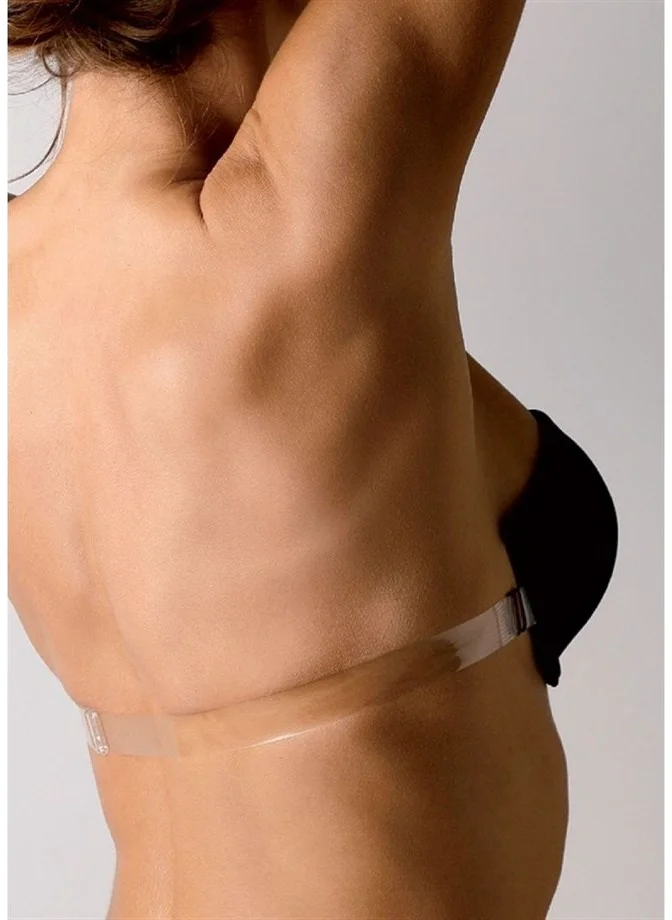 Magic Form 2020 Strapless Bra with Clips on the Front and Transparent Sponge on the Back - Black