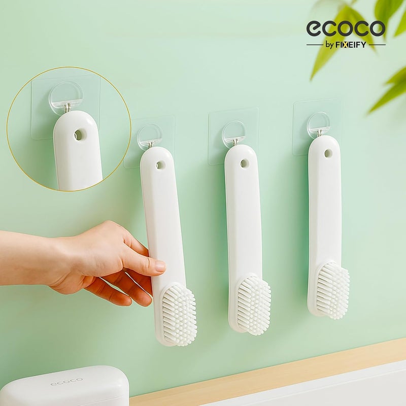 fixeify ECOCO by Shoe Cleaning Brush Set | Wall-Mountable Scrubber for Sneakers, Sports Shoes & Footwear | Dual Brush Design for Deep Cleaning – White & Turquoise - Image 4