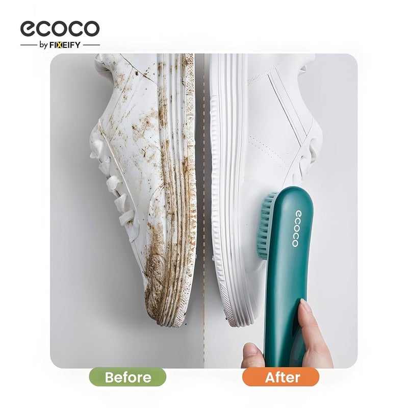 fixeify ECOCO by Shoe Cleaning Brush Set | Wall-Mountable Scrubber for Sneakers, Sports Shoes & Footwear | Dual Brush Design for Deep Cleaning – White & Turquoise - Image 3
