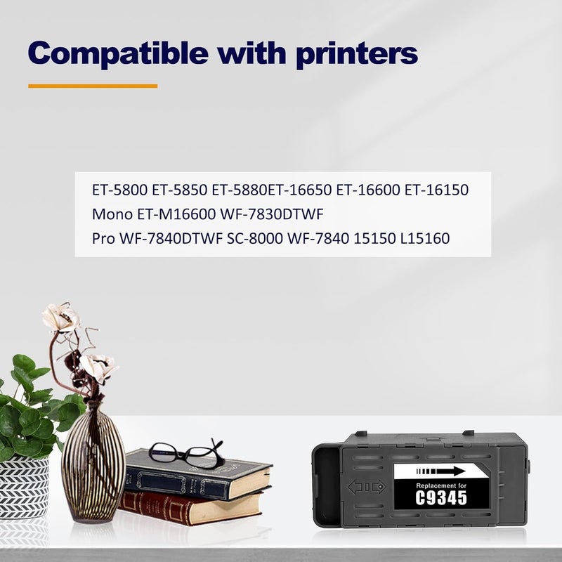 LAIPENG C9345 Ink Maintenance Cartridge C12C934591 Compatible for Epson ET-5800 ET-5850 ET-5880ET-16650 ET-16600 ET-16150 Mono ET-M16600 WF-7830DTWF WF-7840DTWF SC-8000 WF-7840 15150 L15160 Printer - Image 2