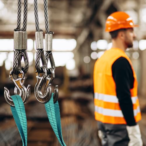 sumpluct Lift Sling Straps,2" x 2' 2-Ply Heavy Duty Flat Eye Lift Slings,Polyester Lifting Sling Strap Tree Saver Recovery Strap Web Sling Rigging Moving Tow Hoist Gear Straps 6400lb 5100lb 12800lb - Image 3