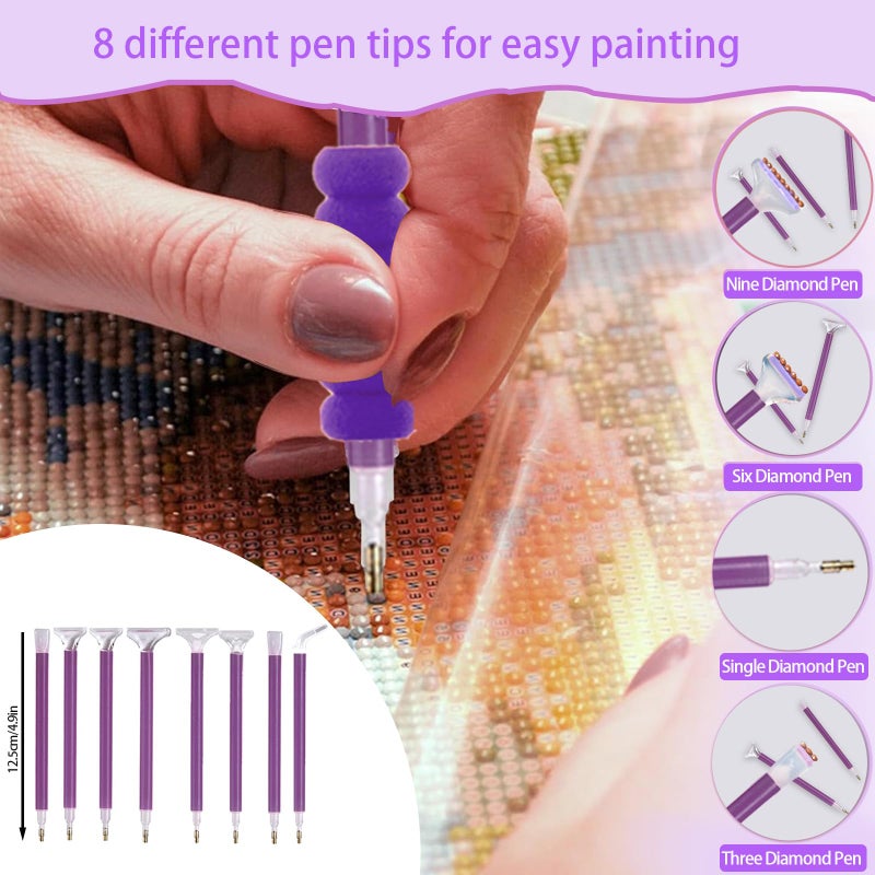 DNSGOOR 244Pcs All Inclusive Diamond Art Accessories Kit Diamond Painting A3 LED Light Pad Set with Diamond Art Sealer Glue Stand Storage Case Pens 5D Painting Tools for DIY Drill Craft - Image 4