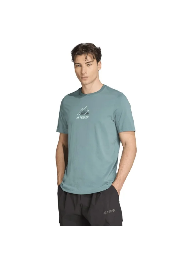Adidas Adidas M Athlete Green Graphic Tee (Short Sleeve) T-Shirts For Men