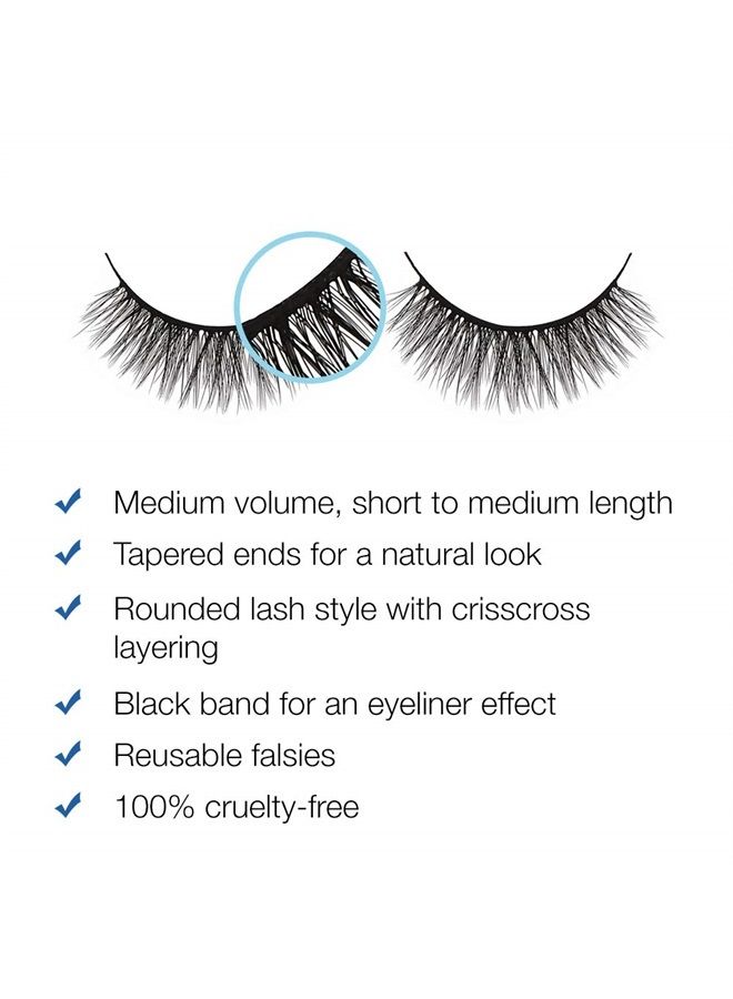 ARDELL رموش صناعية مزيفة أكوا 344، رموش مزيفة مفعلة بالماء، لا حاجة للصمغ، عبوة 4 - Image 2