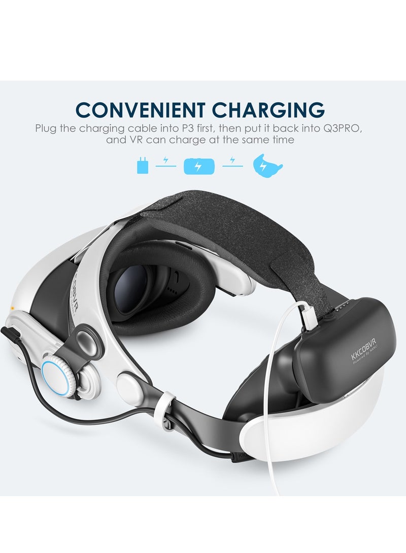 KKCOBVR Q3 PRO Head Strap with 10000mAh Battery Compatible with Meta Quest 3/3S Accessories  - Image 3