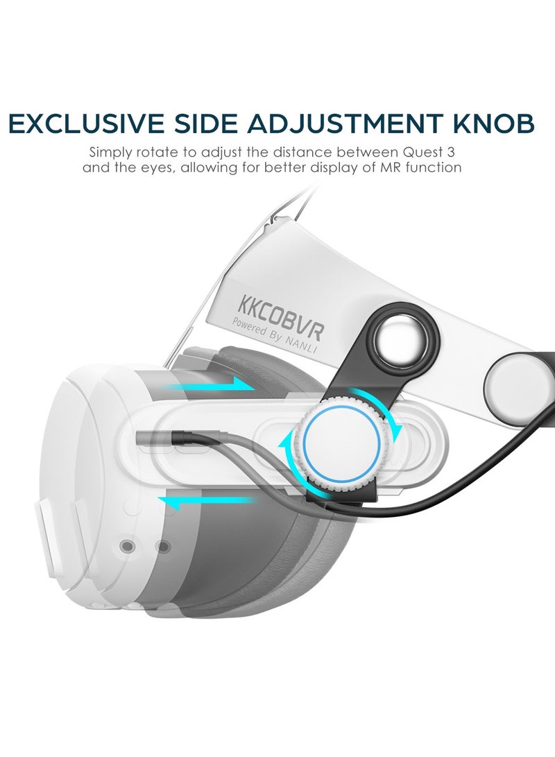 KKCOBVR Q3 PRO Head Strap with 10000mAh Battery Compatible with Meta Quest 3/3S Accessories  - Image 5