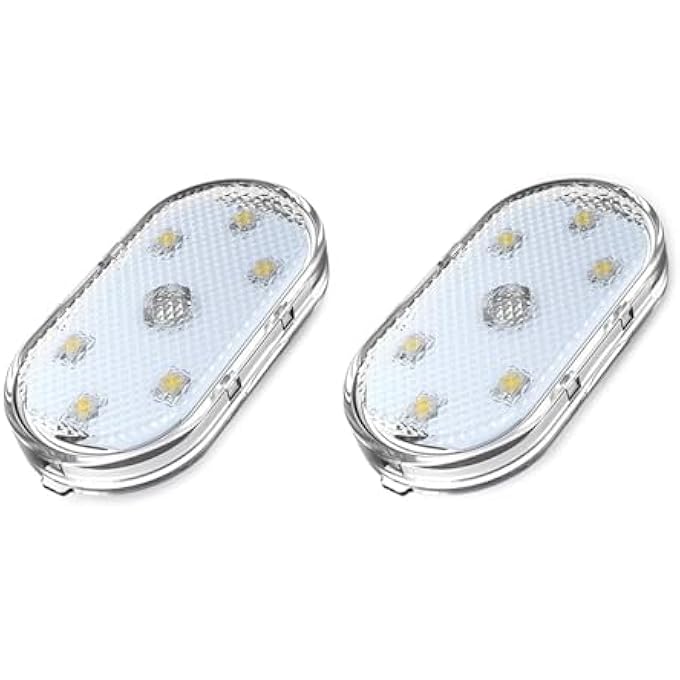 بوليفياز أضواء ليد داخلية للسيارة، قطعتان من مصابيح ليد قابلة لإعادة الشحن عبر منفذ يو إس بي، مصابيح ليد صغيرة محمولة، إضاءة محيطة داخلية للسيارة مع 6 حبات مصباح ليد، أضواء داخلية للسيارة لتزيين السيارة، ضوء أزرق - Image 2