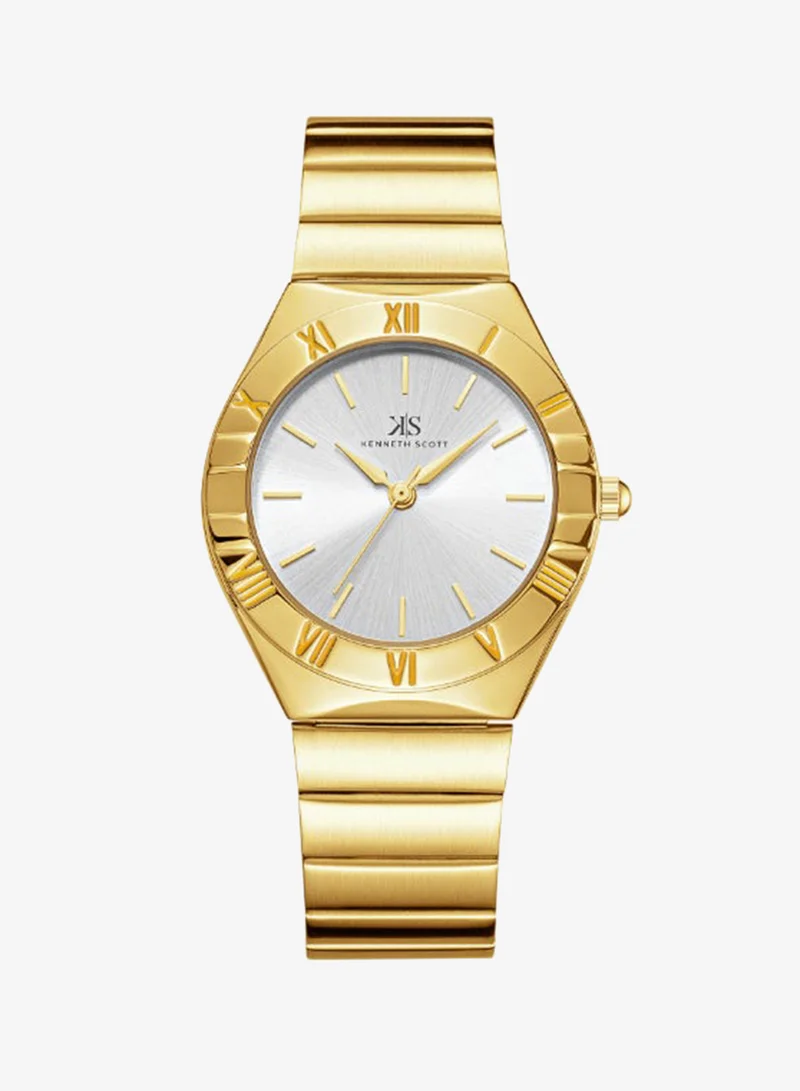 KENNETH SCOTT Women's Stainless Steel Analog Watch K24506-GBGW - 32 mm