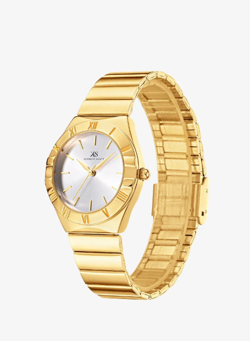 KENNETH SCOTT Women's Stainless Steel Analog Watch K24506-GBGW - 32 mm