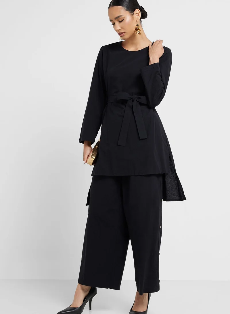 Khizana Belted Tunic And Pant Set