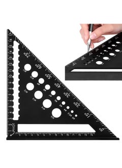 Generic Triangle Ruler, High Precision Aluminum Alloy Triangle Ruler, Triangle Ruler Protractor, Aluminum Carpenters Roofing Square, Metric Woodwork Square, Layout Measuring Tool for Carpenter 