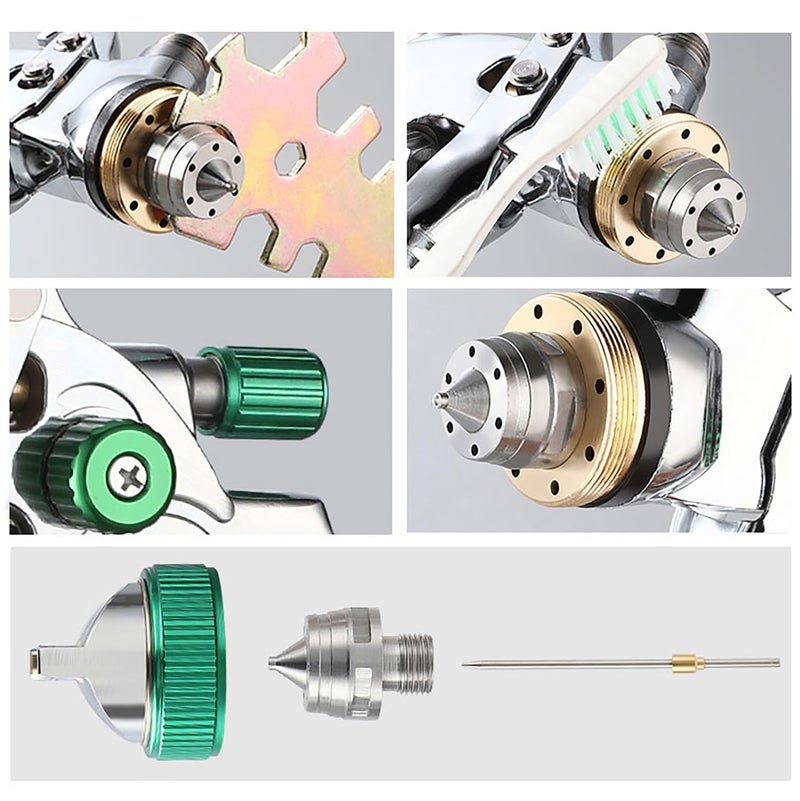 ENDOZER Professional HVLP Spray Gun Set Gravity Feed Air Spray Gun with 1.4, 1.7, 2.0mm Nozzles 20oz 600cc with Gauge for Auto Paint, Primer, Clear/Top Coat & Touch-Up (Not Suitable for Latex Paint) - Image 3