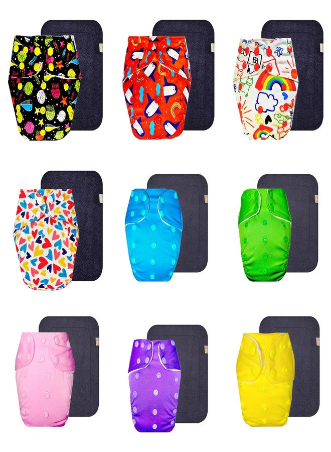 حفاضات دمبلدو القماشية الممتازة مع حشوة رمادية (عبوة من 9) | ناعمة ولطيفة | تسمح بمرور الهواء | مناسبة للسفر | مصممة من قبل الأمهات | من 3 أشهر إلى 3 سنوات | للجنسين - Image 1