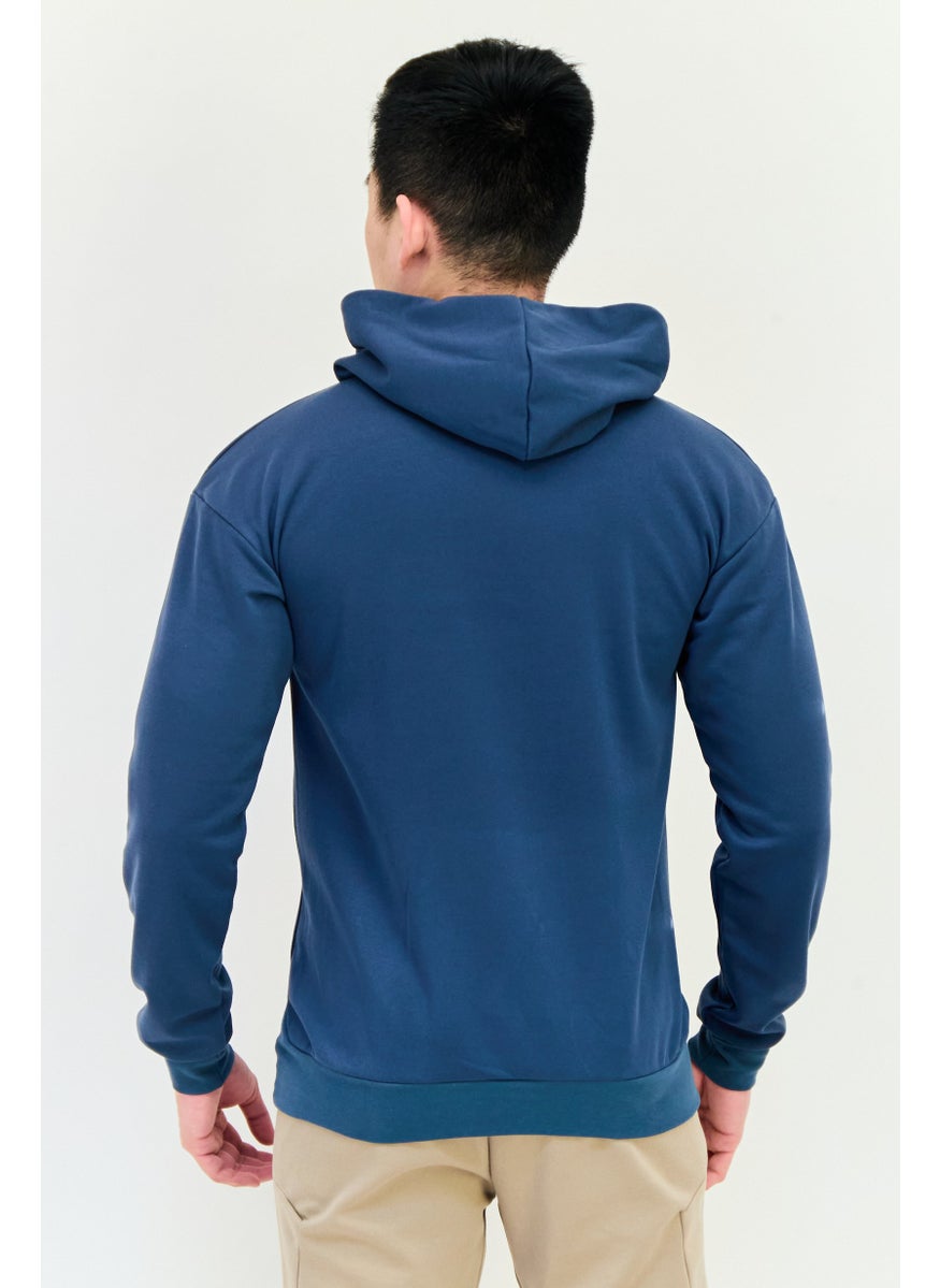 Reebok Men Sportswear Fit Long Sleeve Outdoor Sweatshirt, Dark Dusty Blue  - Image 4