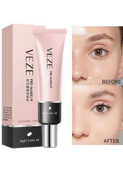 VEZE Pre-Makeup,Natural Foundation Primer Anti-aging Rosa Rugosa Camellia Sinensis Natural Effect - Concealer Invisible Pores ,Even Skin Tone Lasting Hydrating 30g  - Image 1