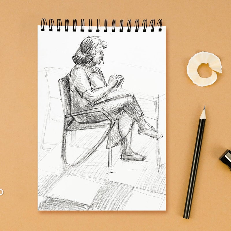 PAPERO A4 Sketch Book – 140 GSM, 100 Pages/50 Sheets, Metal Wire-O Bound – Perfect for Professional Artists, Architects, Kids, and Adults (21.0 x 29.7 cm) (Style 2) - Image 3