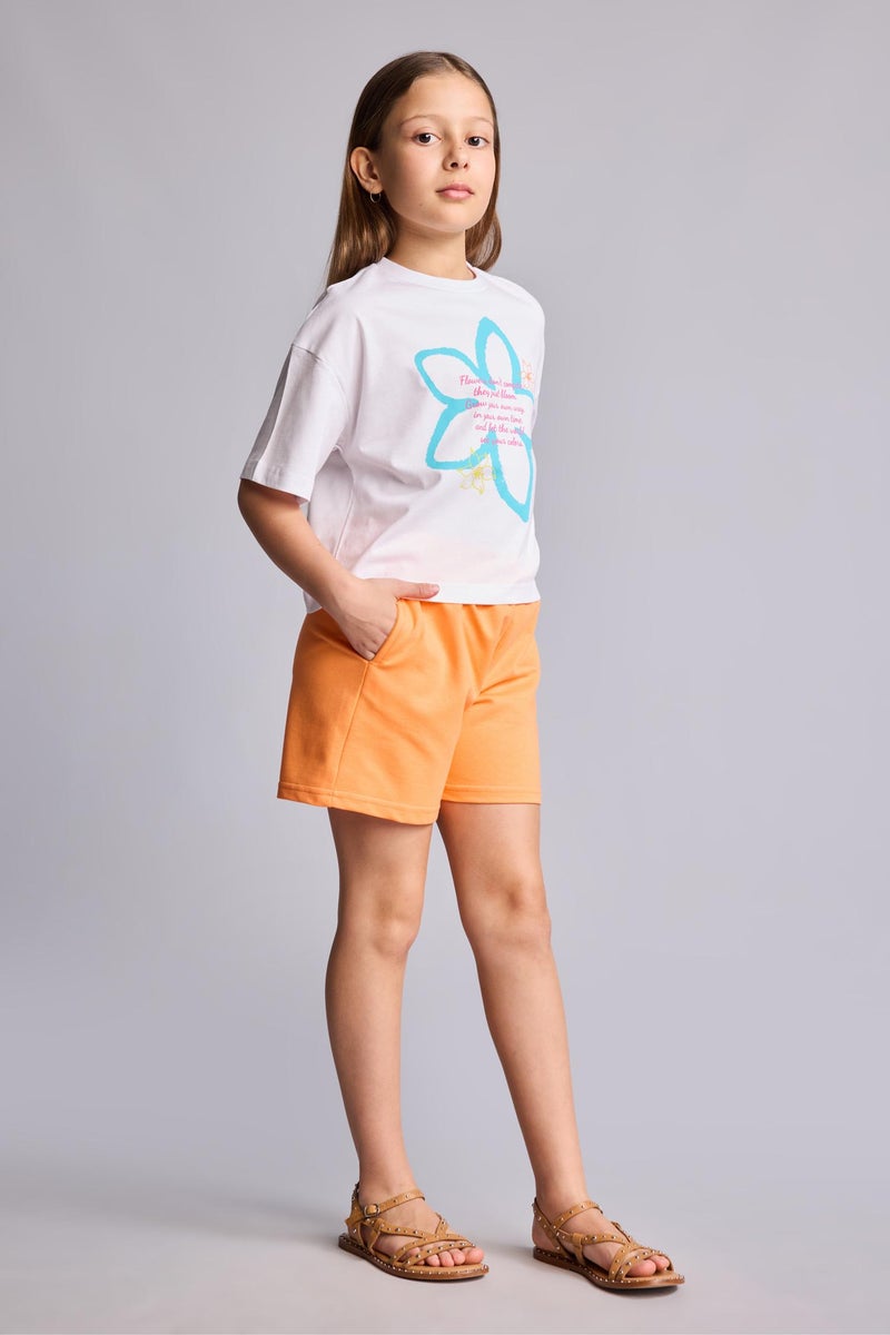 DeFacto Purple Girl Girl Shorts T-Shirt 2 Piece Set Casual - Image 2