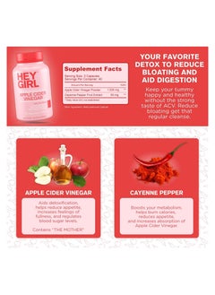 HEY GIRL NUTRITION Apple Cider Vinegar With Cayenne Pepper 120 Capsules  - Image 5