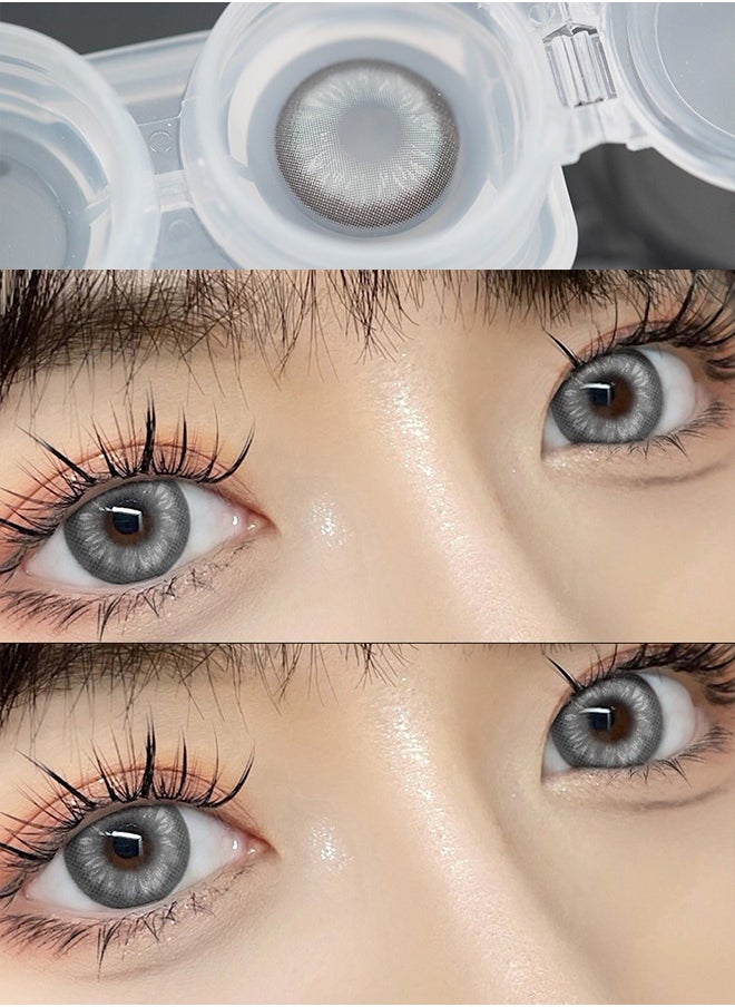 Mill Creek Mill Creek color contact lenses 14.5MM hydrogel lenses can be used for 12 months 1 pair of 2 grey glasses  - Image 2