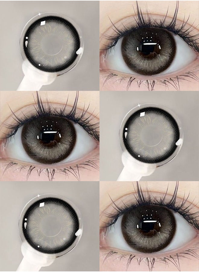 Mill Creek Mill Creek color contact lenses 14.5MM hydrogel lenses can be used for 12 months 1 pair of 2 grey glasses  - Image 1