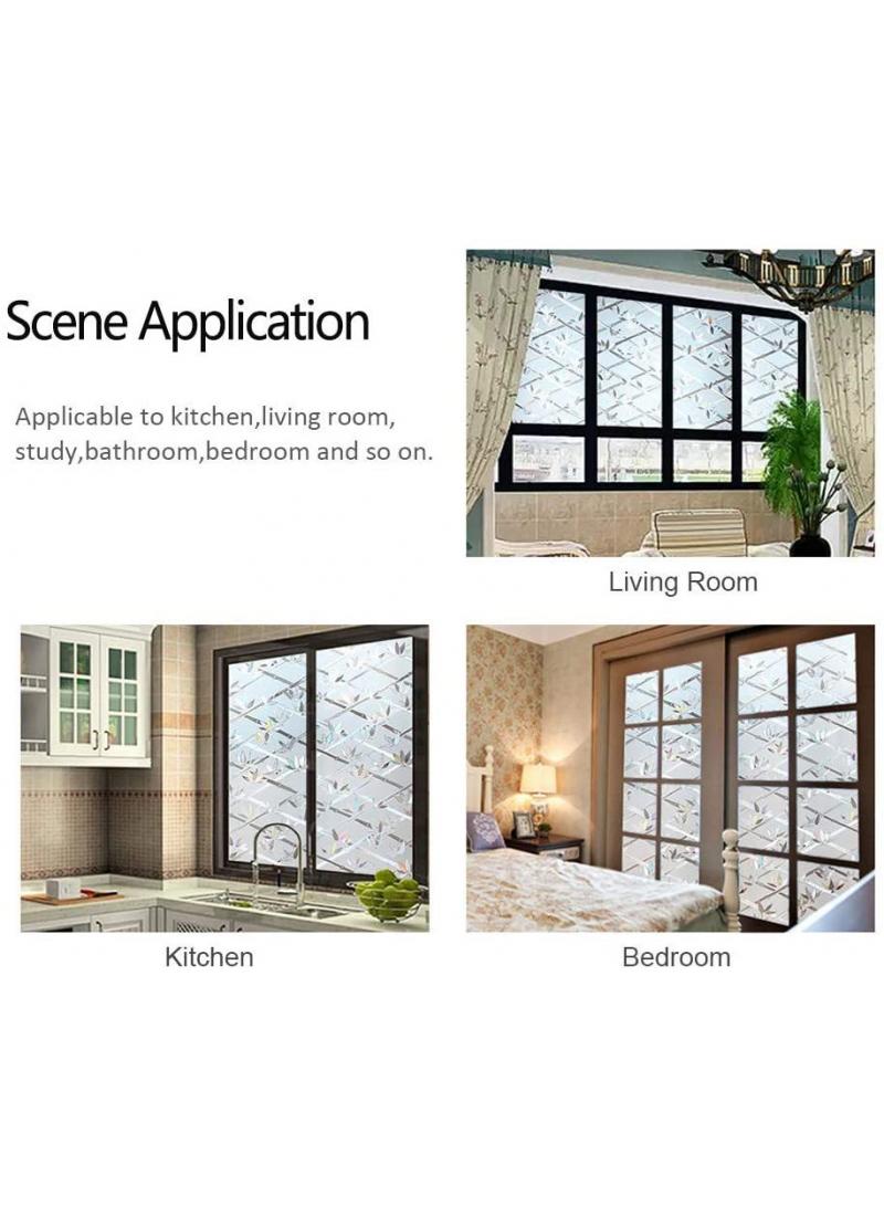 Y&D Window Film Decorative Privacy No Glue Glass Sticker For Door Home House Ofiice Heat Control Anti UV 45 x 200 cm  - Image 4