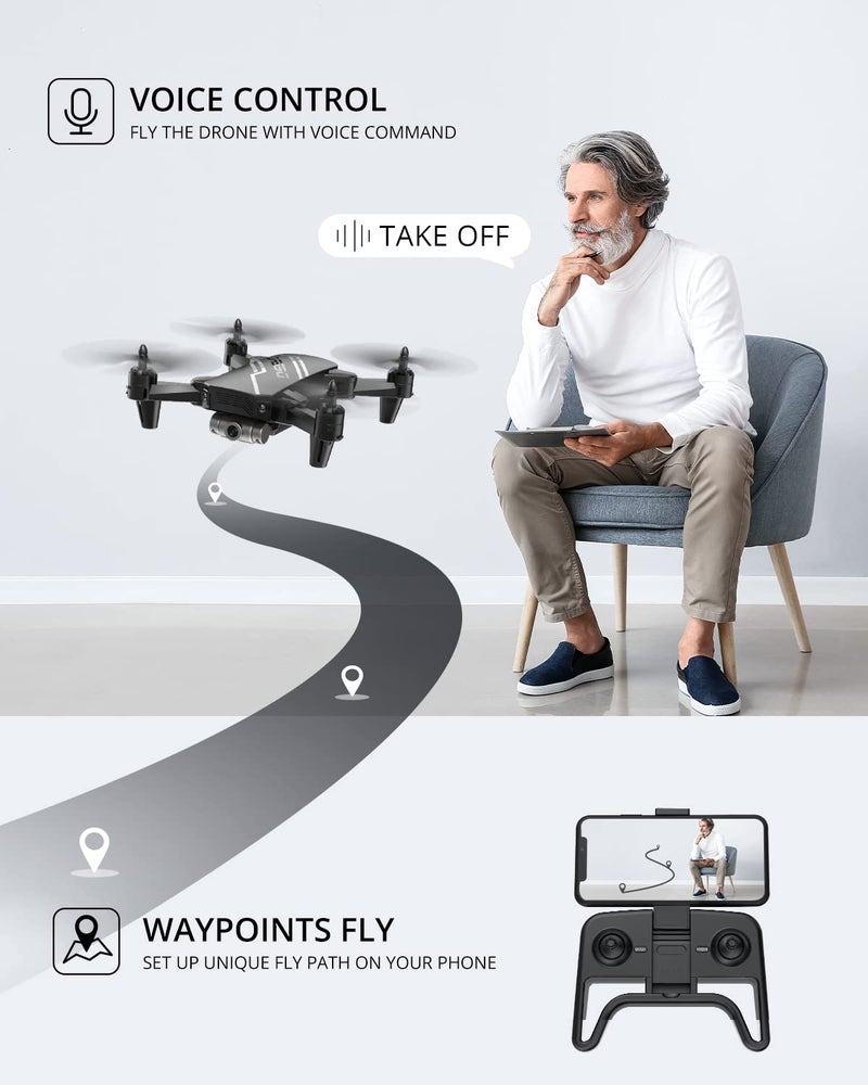 DEERC D20 Mini Drone for Kids with 720P HD FPV Camera Remote Control Toys Gifts for Boys Girls with Altitude Hold, Headless Mode, One Key Start Speed Adjustment, 3D Flips 2 Batteries, Black - Image 3