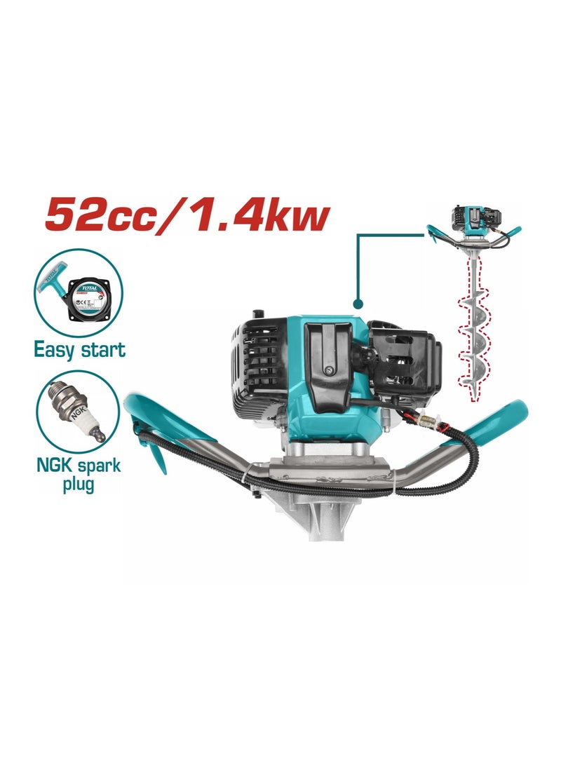 توتال حفّار أرضي بالبنزين – 52cc | لحفر الأعمدة والزراعة  - Image 2