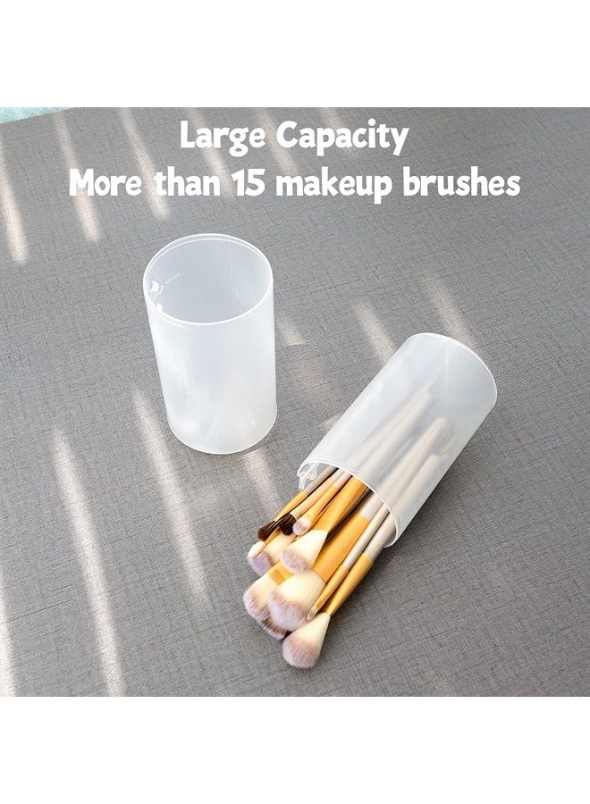 OCHEAL Makeup Brush Holders, 2 Pack of Makeup Brush Organizer Travel Case Retractable Plastic Travel Makeup Brush Holder For Vanity Makeup Artist Brushes Storage Cup - Image 3