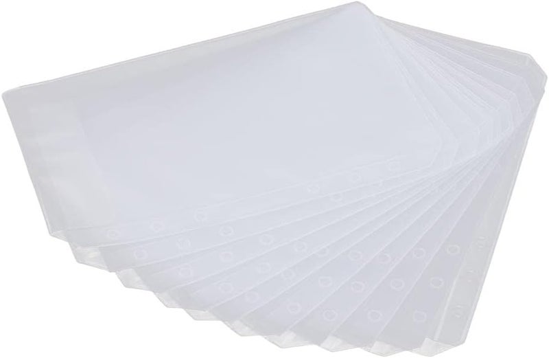 كلاراكو 10 قطع من جيوب المجلدات بمقاس A5 وA6، مناسبة لمجلدات ذات 6 حلقات، مصنوعة من مادة PVC مقاومة للماء، تُستخدم كأكياس بديلة لحفظ الأوراق والبطاقات والملفات - A6 - Image 5