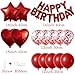 WEIKA 27 Pcs Red Birthday Decorations 3D Foil Red Happy Birthday Balloon Banner Pentagram Heart Foil Balloons Confetti Balloons Kit For Boys Girls Birthday Party Supplies - Image 4