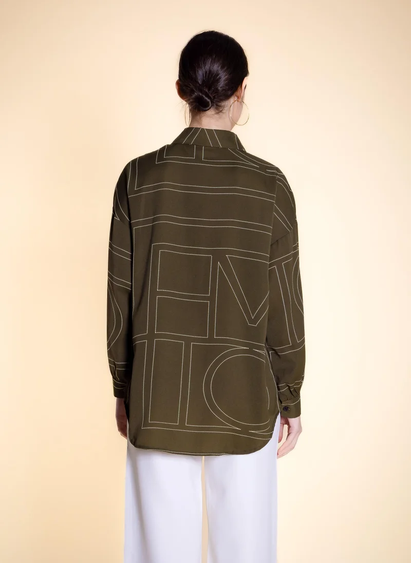 SHAPES FLOWING PRINTED SHIRT