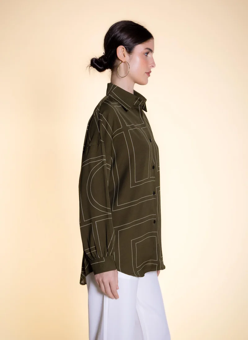 SHAPES FLOWING PRINTED SHIRT