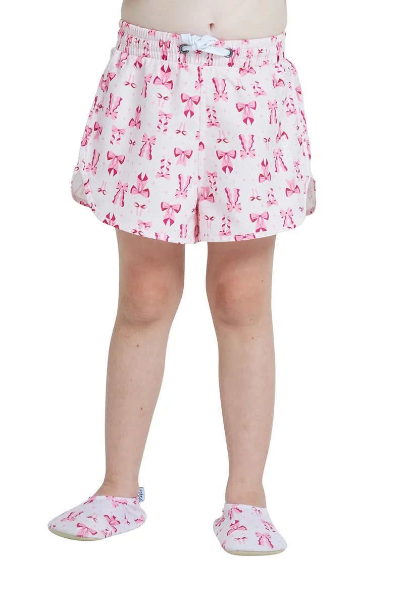 كويجا صن وير COEGA Girls Kids Swim Boardshorts - Pink Bows